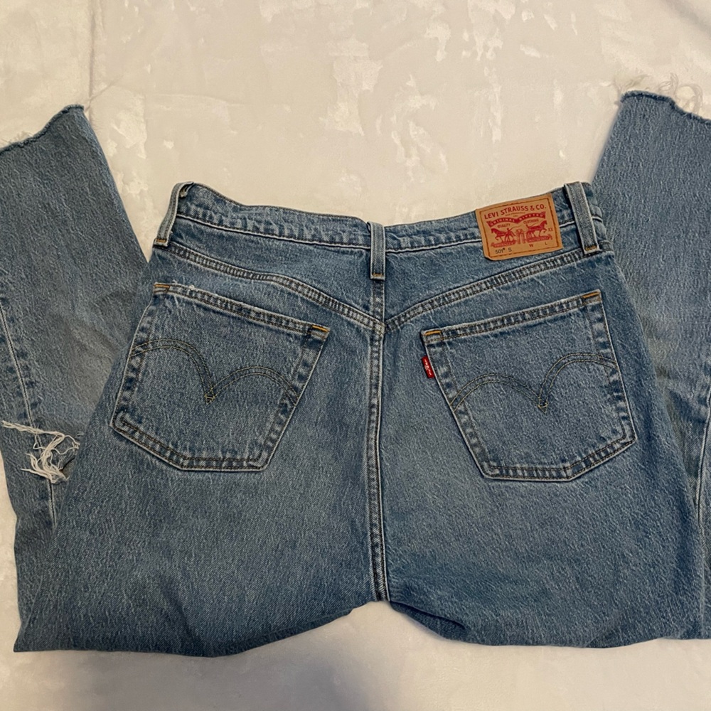 Levi's 501 Skinny Button-Fly Jeans with Raw Hem